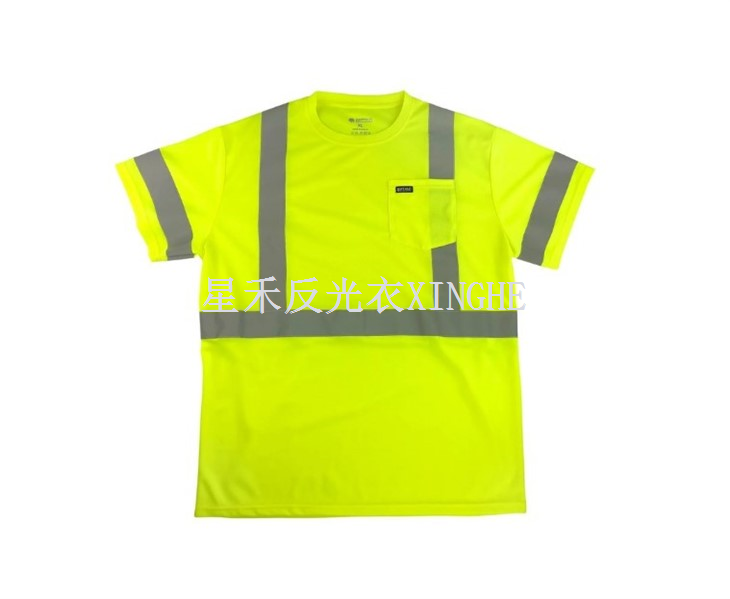 Dillad Gwaith Awyr Agored Crys T Poced Diogelwch Myfyriol Hi Vis Dynion