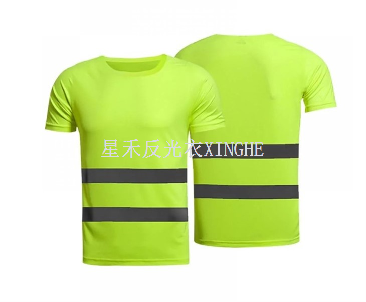 Diogelwch Myfyriol Crys-T Llewys Byr Gwelededd Uchel Tees Tops Gêr Diogel Ar Gyfer Safle Adeiladu
