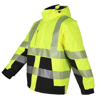 Hi Vis Siaced Ddiogelwch Ddiddos Melyn